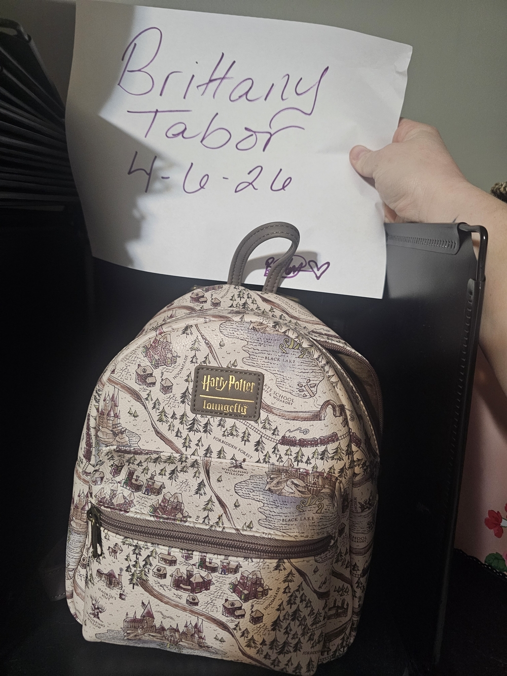 Harry Potter Loungefly Map Mini Backpack in Cream and Brown